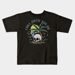 SURF SKULL CHILLING TIME Kids T-Shirt